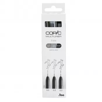 Rotulador fineliner COPIC Multiliner negro 0,5 mm, 3 uds. (22075633)