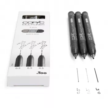Rotulador fineliner COPIC Multiliner negro 0,5 mm, 3 uds. (22075633)