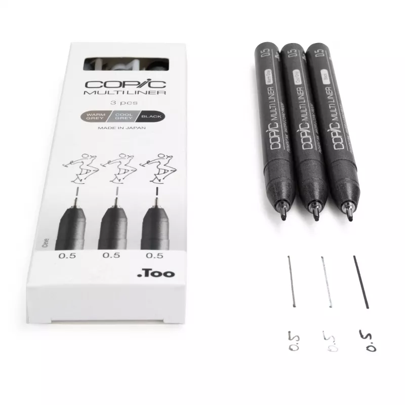 Rotulador fineliner COPIC Multiliner negro 0,5 mm, 3 uds. (22075633)