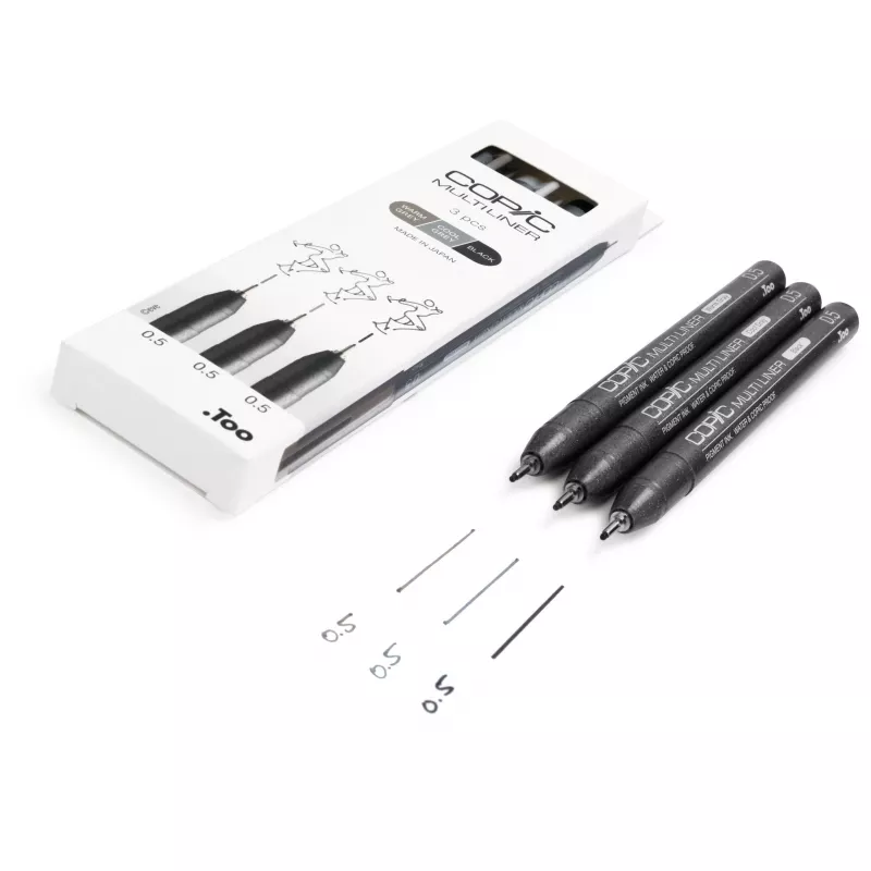 Rotulador fineliner COPIC Multiliner negro 0,5 mm, 3 uds. (22075633)