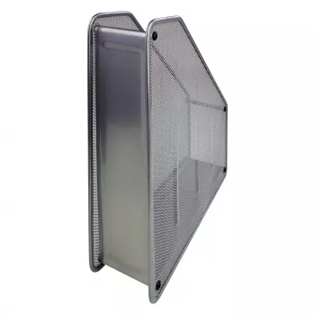 Revistero de malla HELIT H2518000 DIN A4, alambre metálico plateado con recubrimiento en polvo, 1 ud.