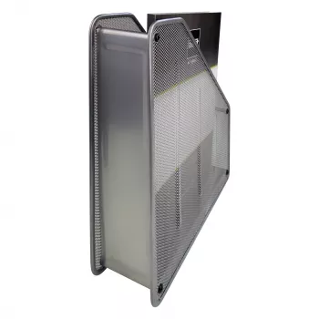Revistero de malla HELIT H2518000 DIN A4, alambre metálico plateado con recubrimiento en polvo, 1 ud.