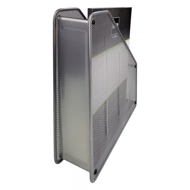 Revistero de malla HELIT H2518000 DIN A4, alambre metálico plateado con recubrimiento en polvo, 1 ud.