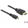 Cable HDMI a Micro HDMI DeLOCK 2 m, 32 AWG, High Speed con Ethernet, 4K 82664