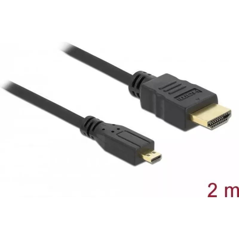 Cable HDMI a Micro HDMI DeLOCK 2 m, 32 AWG, High Speed con Ethernet, 4K 82664