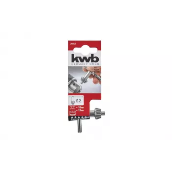 Llave de mandril KWB para portabrocas de corona dentada, S2, piñón de 10 mm, acero templado, mango negro 285820