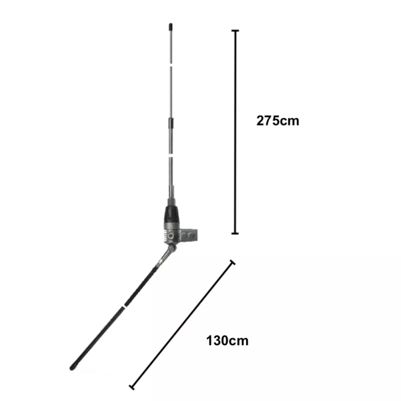 Midland Albrecht AE LS Boomerang 27-A Antena de balcón, 275 cm, 600 W, radiador de aluminio 6350