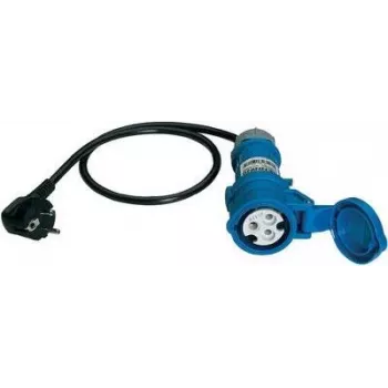 Benning Adaptador de medición conector Schuko a toma CEE caravana 16 A 3 polos azul (044143)