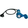 Benning Adaptador de medición conector Schuko a toma CEE caravana 16 A 3 polos azul (044143)
