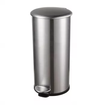HELIT the zinc Cubo de basura con pedal 12 L Plata acero inoxidable redondo Soft-Close H2406500