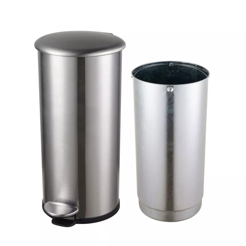 HELIT the zinc Cubo de basura con pedal 12 L Plata acero inoxidable redondo Soft-Close H2406500