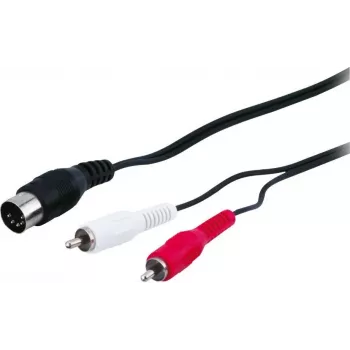 Wentronic AVK 114-150 Cable de audio de 1,5 m DIN de 5 pines a 2 conectores RCA macho - negro 50014