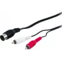 Wentronic AVK 114-150 Cable de audio de 1,5 m DIN de 5 pines a 2 conectores RCA macho - negro 50014