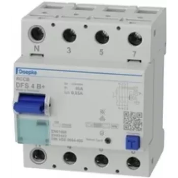 Doepke DFS 4 040-4/0.03-B+ Interruptor diferencial sensible a todo tipo de corriente, 4 polos, 40 A, 30 mA, tipo B+ 09134895