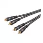 Wentronic AVK 132-1000 Cable de audio RCA de 10 m, 2 conectores RCA macho a 2 conectores RCA macho, negro 50434