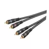 Wentronic AVK 132-1000 Cable de audio RCA de 10 m, 2 conectores RCA macho a 2 conectores RCA macho, negro 50434