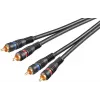 Wentronic AVK 132-1000 Cable de audio RCA de 10 m, 2 conectores RCA macho a 2 conectores RCA macho, negro 50434