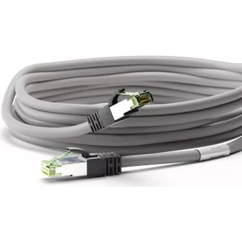 Wentronic Goobay Cable de red CAT 8.1, S/FTP (PiMF), gris, 25 m - LSZH libre de halógenos, cobre AWG 24 (55144)