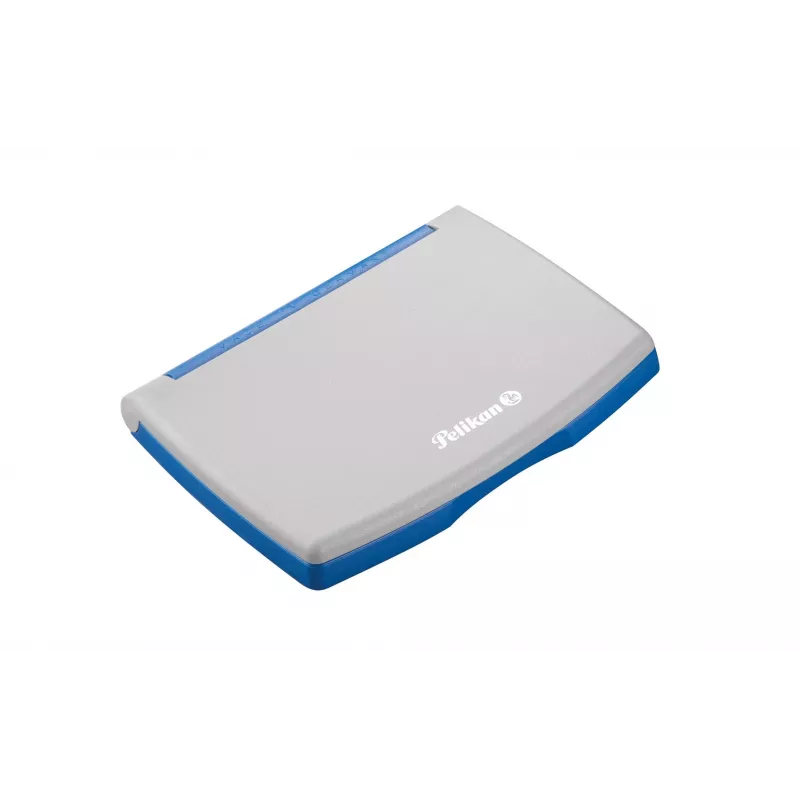 Pelikan Almohadilla para sellos con carcasa de plástico, azul/gris, 110 x 70 mm 337709