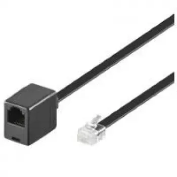 Wentronic Goobay Cable alargador modular RJ12 6P6C conector macho a conector hembra, 6 m, negro 68264