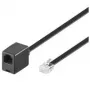 Wentronic Goobay Cable alargador modular RJ12 6P6C conector macho a conector hembra, 6 m, negro 68264