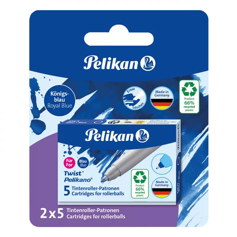 Pelikan Cartuchos de tinta para rollerball pack de 5 azul (824705)
