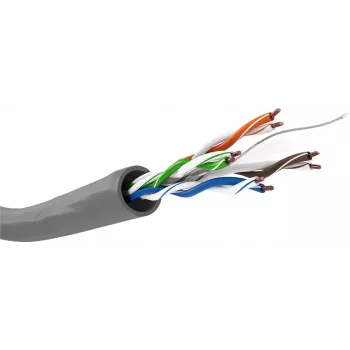 Wentronic Goobay Cable de instalación de red CAT 6, U/UTP, gris, 100 m - CU, AWG 23/1 (macizo), LSZH 68466