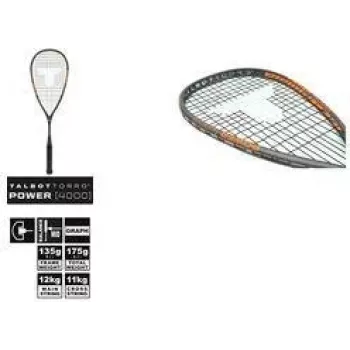 TALBOT TORRO Power 4000 raqueta de squash, negro/naranja, ofensiva equilibrada, construcción en Y 251004