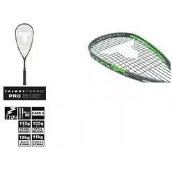 TALBOT TORRO raqueta de squash Pro 6000, negro/verde, ofensiva, construcción en Y, 1 ud. (251006)