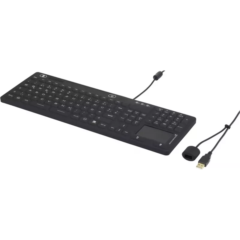 Renkforce teclado USB industrial IP68 con superficie táctil, negro (iM-IKB110-BK)