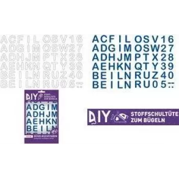 ROTH letras termoadhesivas para cucurucho escolar de tela DIY, blanco, alfabeto A-Z, hoja 150 x 210 mm, 1 hoja 658116