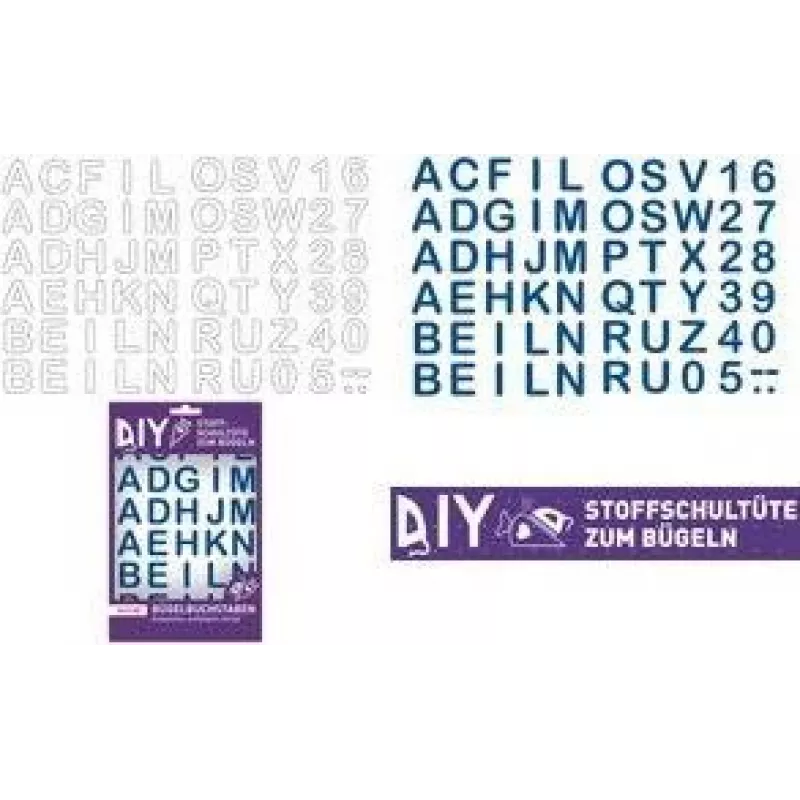 ROTH letras termoadhesivas para cucurucho escolar de tela DIY, blanco, alfabeto A-Z, hoja 150 x 210 mm, 1 hoja 658116
