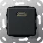 Gira System 55 módulo HDMI, 1 elemento, HDMI Type-A conector hembra a hembra, negro 566910