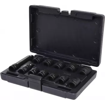 KS TOOLS set de vasos de impacto hexagonales 1/2 pulgadas, cortos, 12 piezas (515.0112)
