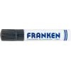 FRANKEN JumboMarker rotulador para pizarra blanca, punta de cuña 4-12 mm, negro, recargable, borrado en seco, bajo olor, 1 ud. (Z1910 10)