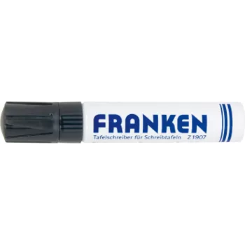 FRANKEN JumboMarker rotulador para pizarra blanca, punta de cuña 4-12 mm, negro, recargable, borrado en seco, bajo olor, 1 ud. (Z1910 10)