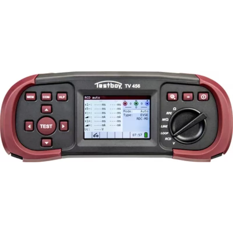 Testboy TV 456 comprobador de instalaciones con adaptador EVSE DIN VDE 0100-600