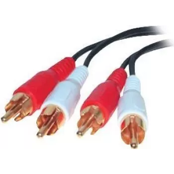 SHIVERPEAKS cable de audio 2 x conector macho RCA a 2 x conector macho RCA, 0,5 m, dorado, negro BS40501