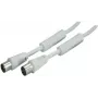 SHIVERPEAKS cable coaxial IEC 169-2 de 5,0 m, conector macho a conector hembra, blanco, niquelado BS80205-128