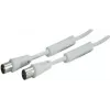 SHIVERPEAKS cable coaxial IEC 169-2 de 5,0 m, conector macho a conector hembra, blanco, niquelado BS80205-128