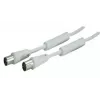 SHIVERPEAKS cable coaxial IEC 169-2 de 5,0 m, conector macho a conector hembra, blanco, niquelado BS80205-128