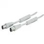 SHIVERPEAKS cable coaxial de antena IEC 169-2 de 10 m, conector macho a conector hembra, niquelado, blanco (BS80208-128)
