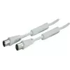 SHIVERPEAKS cable coaxial de antena IEC 169-2 de 10 m, conector macho a conector hembra, niquelado, blanco (BS80208-128)