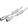 SHIVERPEAKS cable coaxial de antena IEC 169-2 de 10 m, conector macho a conector hembra, niquelado, blanco (BS80208-128)