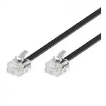 Wentronic Goobay cable de conexión modular, negro, 15 m - conector macho RJ11/RJ14 (6P4C) a conector macho RJ11/RJ14 (6P4C) 50320