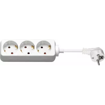Wentronic Goobay regleta de enchufes schuko 3 tomas, cable de 3 m, blanca 51075