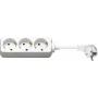 Wentronic Goobay regleta de enchufes schuko 3 tomas, cable de 3 m, blanca 51075