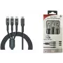 IWH cable de carga USB USB-C, Micro-USB, Apple Lightning, 1,2 m, negro 019057