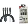 IWH cable de carga USB USB-C, Micro-USB, Apple Lightning, 1,2 m, negro 019057