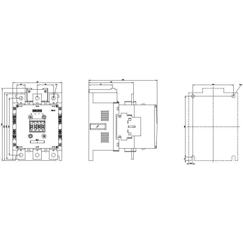 Siemens SIRIUS 3RT1064-6AP36 contactor de potencia, 3 polos, 185 A, bobina 220-240 V UC
